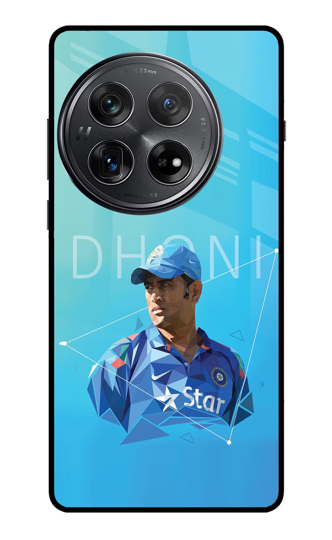Dhoni Artwork Oneplus 12 Glass Case Back Cover by Casekaro