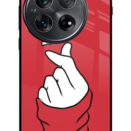 Korean Love Sign Oneplus 12 Glass Case