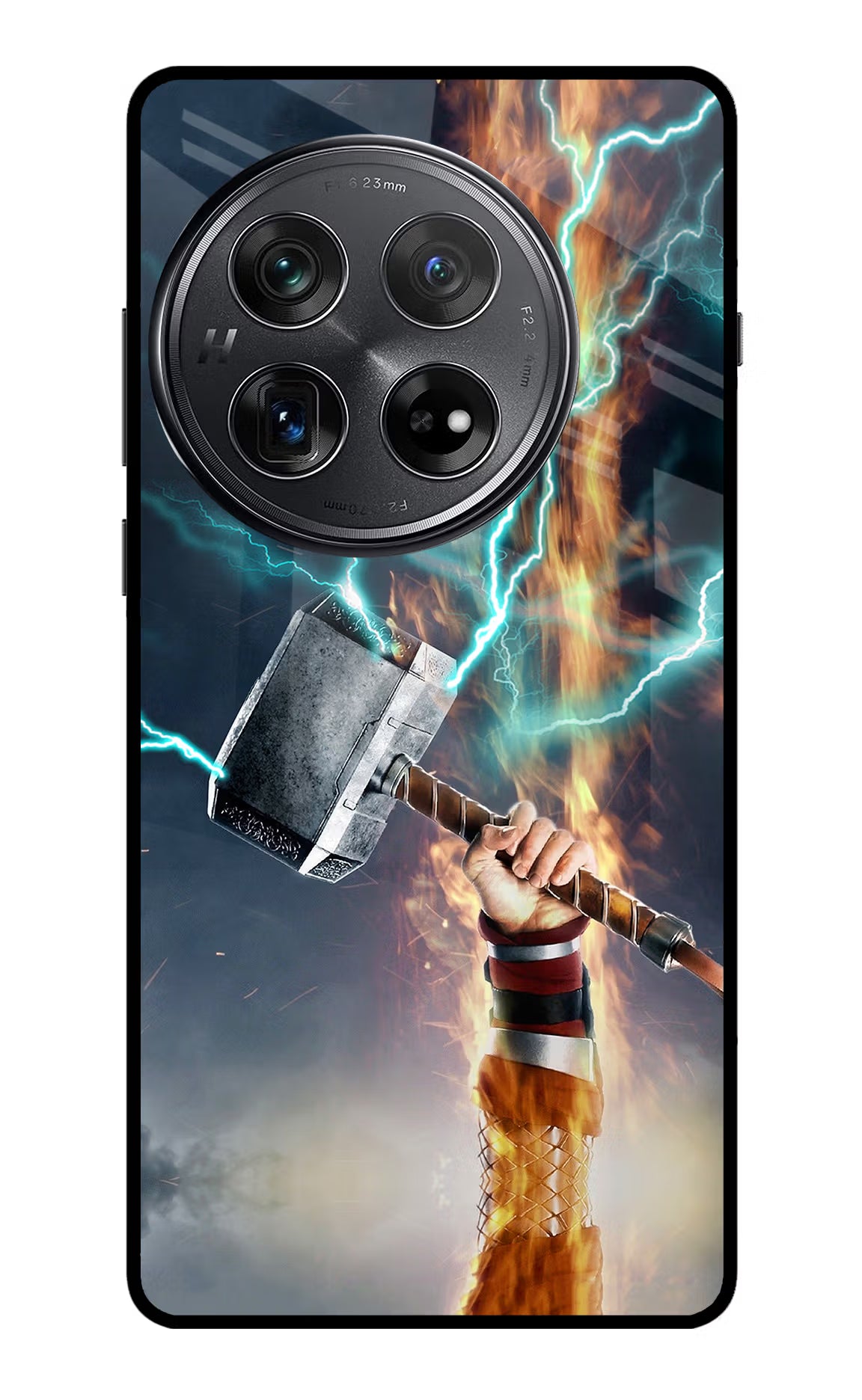 Thor Hammer Mjolnir Oneplus 12 Glass Case Back Cover by Casekaro