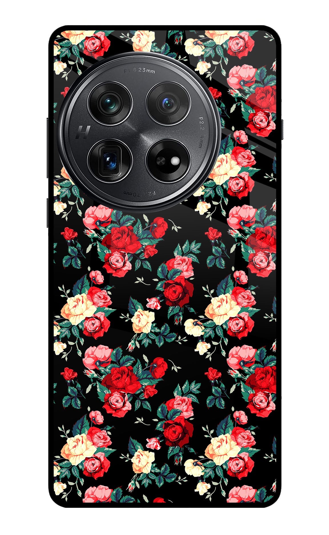 Rose Pattern Oneplus 12 Glass Case