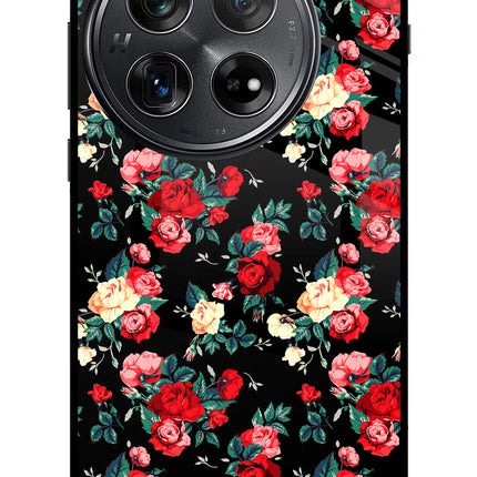 Rose Pattern Oneplus 12 Glass Case