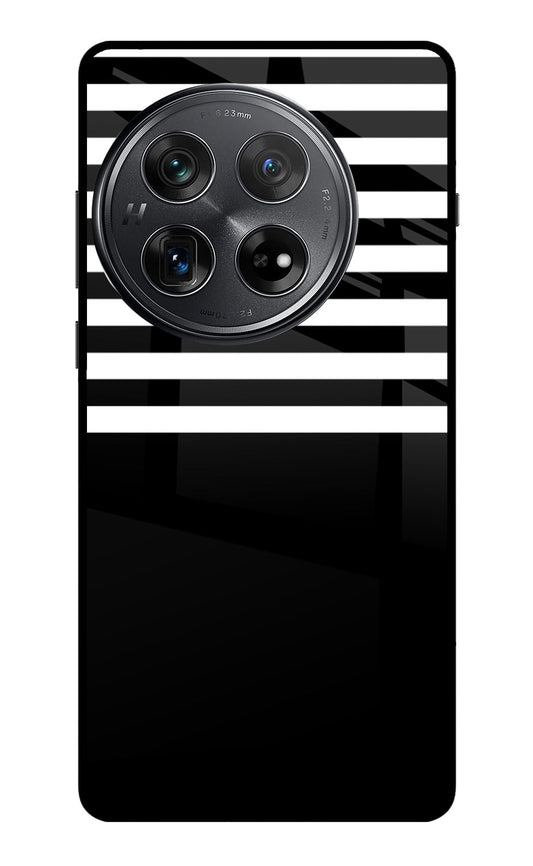 Black and White Print Oneplus 12 Glass Case