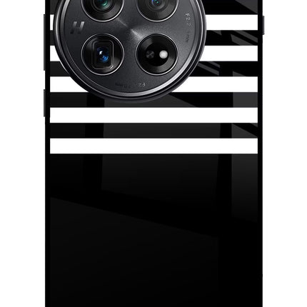 Black and White Print Oneplus 12 Glass Case