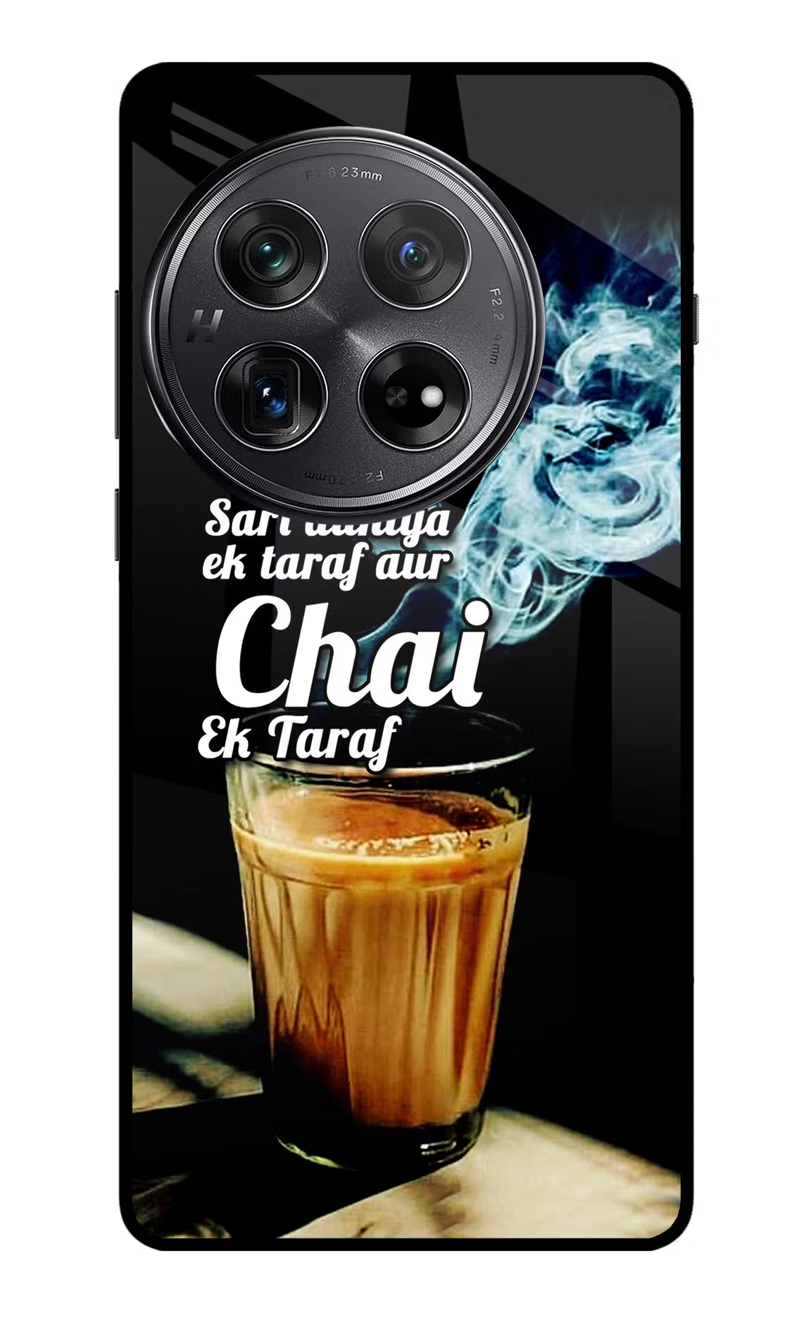 Chai Ek Taraf Quote Oneplus 12 Glass Case Back Cover by Casekaro