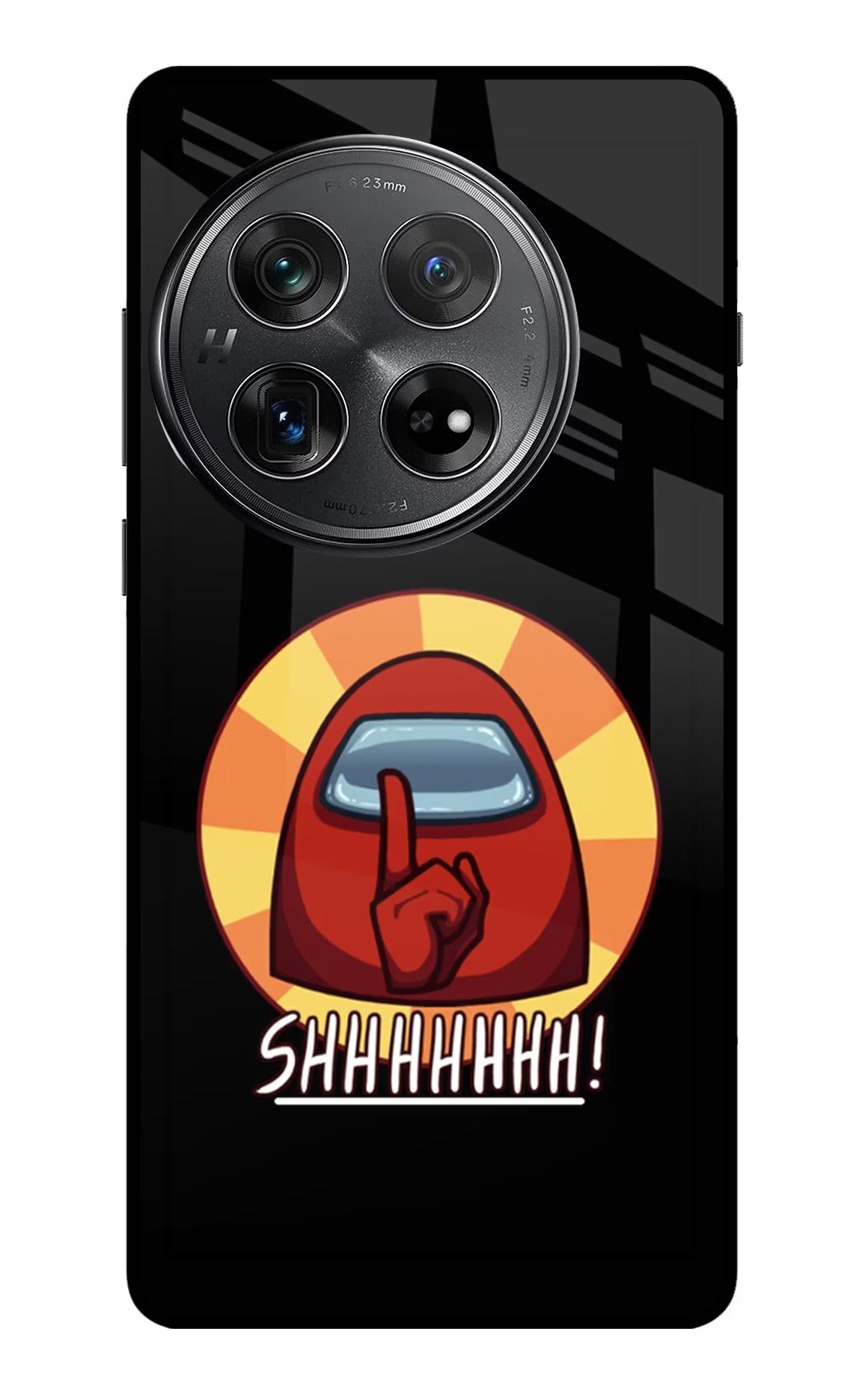 Among Us Shhh! Oneplus 12 Glass Case Back Cover by Casekaro