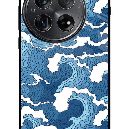 Blue Waves Oneplus 12 Glass Case
