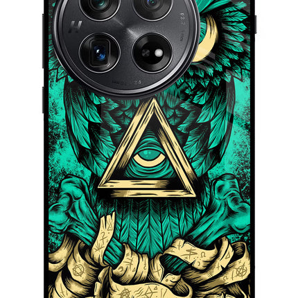 Green Owl Oneplus 12 Glass Case