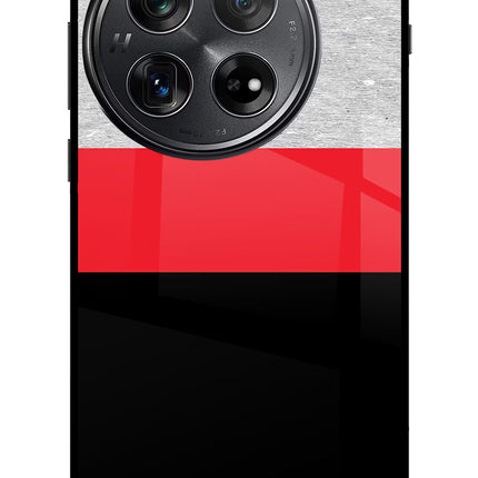 Tri Color Pattern Oneplus 12 Glass Case
