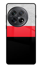 Tri Color Pattern Oneplus 12 Glass Case Back Cover by Casekaro