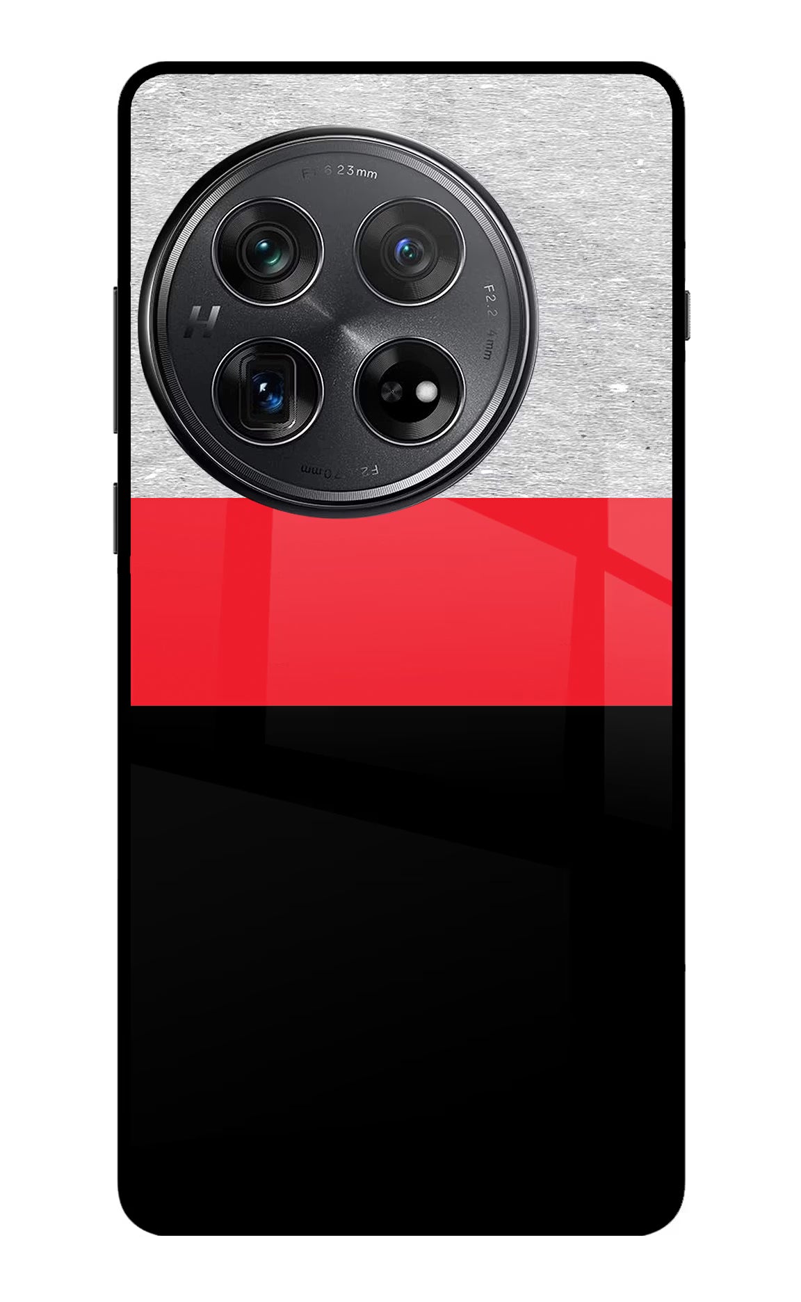 Tri Color Pattern Oneplus 12 Glass Case Back Cover by Casekaro