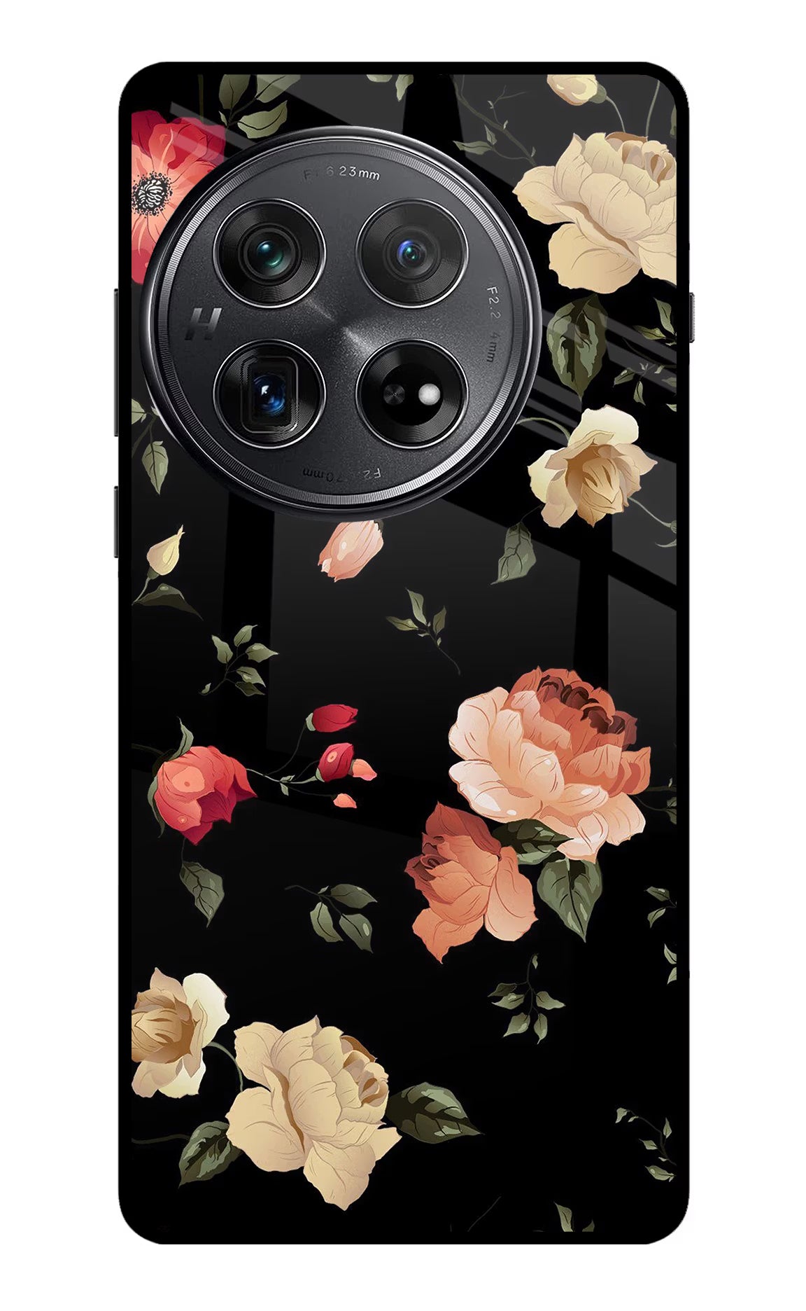 Flowers Oneplus 12 Glass Case Back Cover by Casekaro