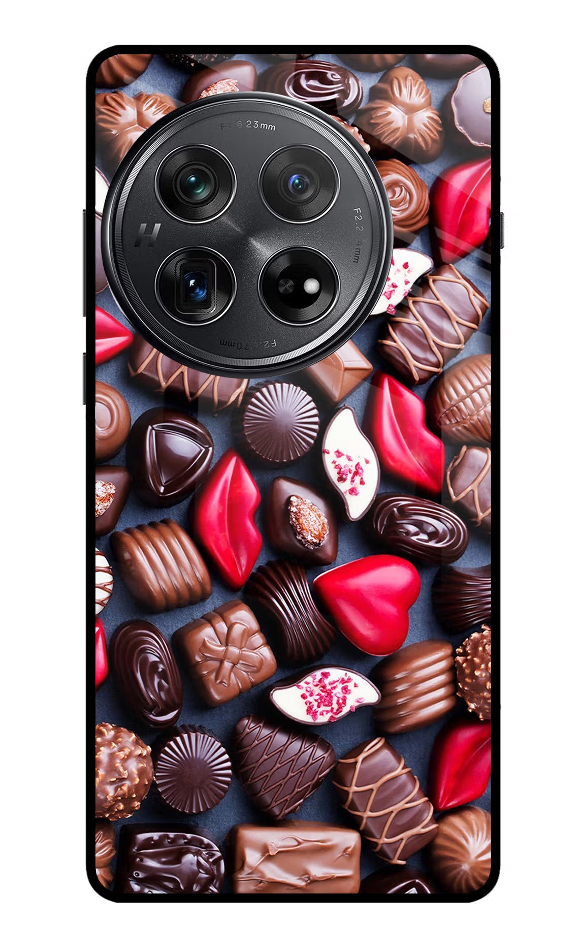 Chocolates Oneplus 12 Glass Case Back Cover by Casekaro