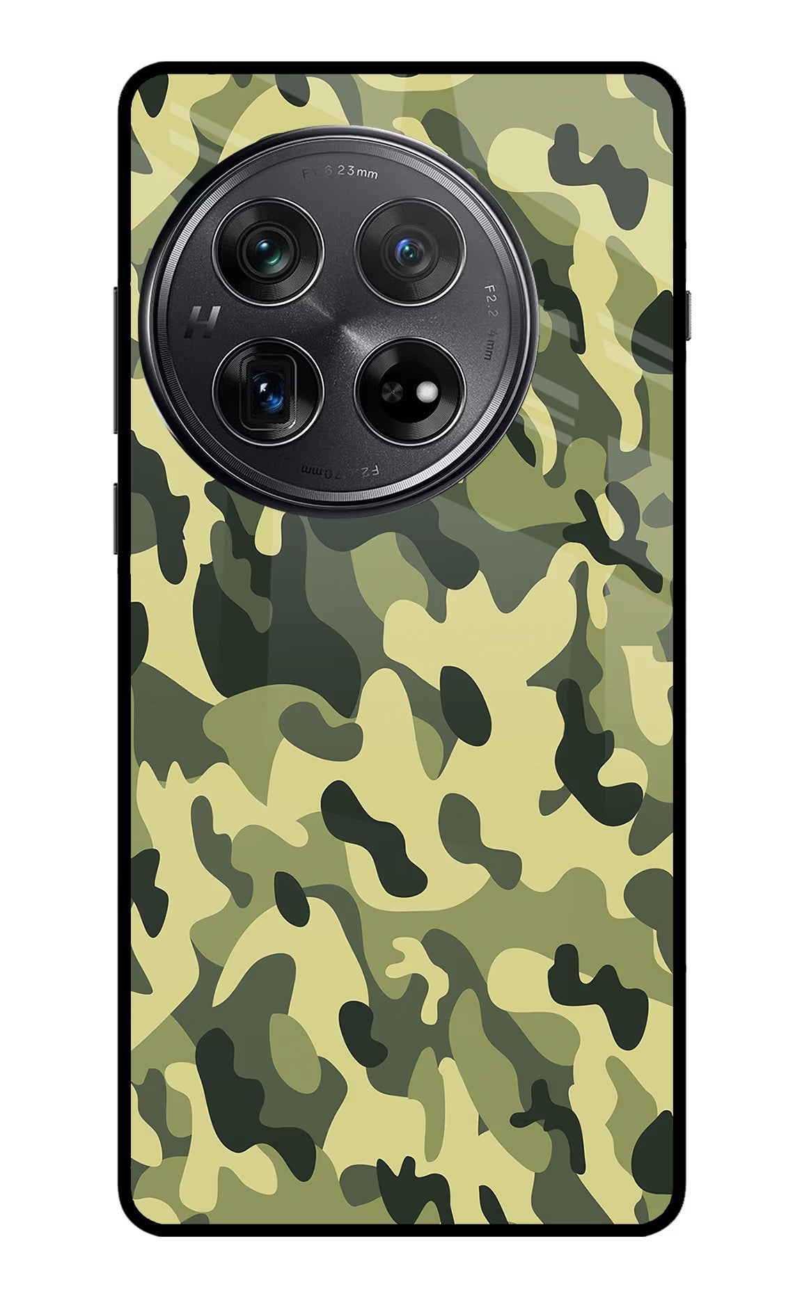 Camouflage Oneplus 12 Glass Case Back Cover by Casekaro