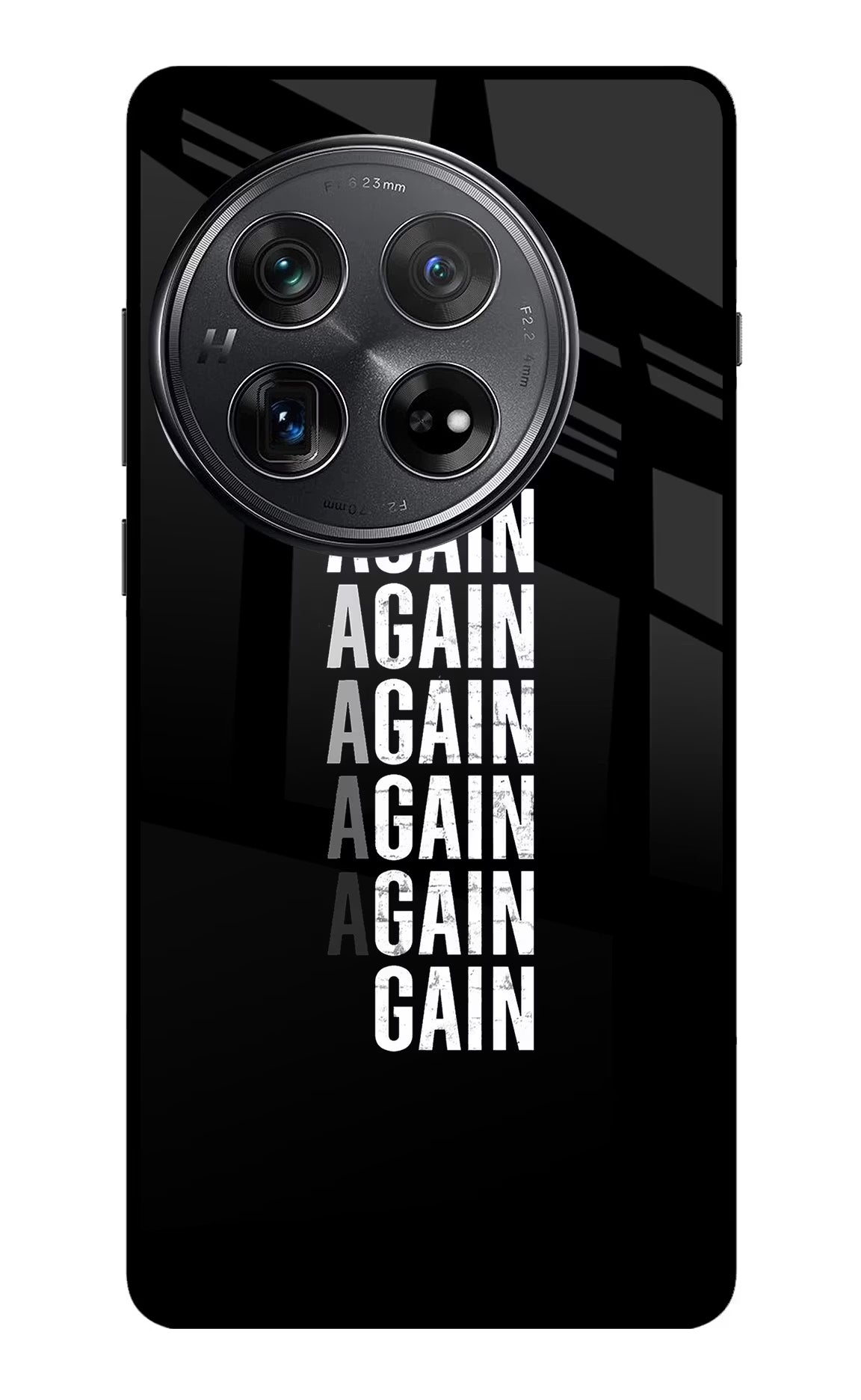 Again Again Gain Oneplus 12 Glass Case Back Cover by Casekaro