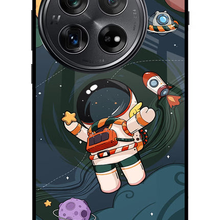 Cartoon Astronaut Oneplus 12 Glass Case