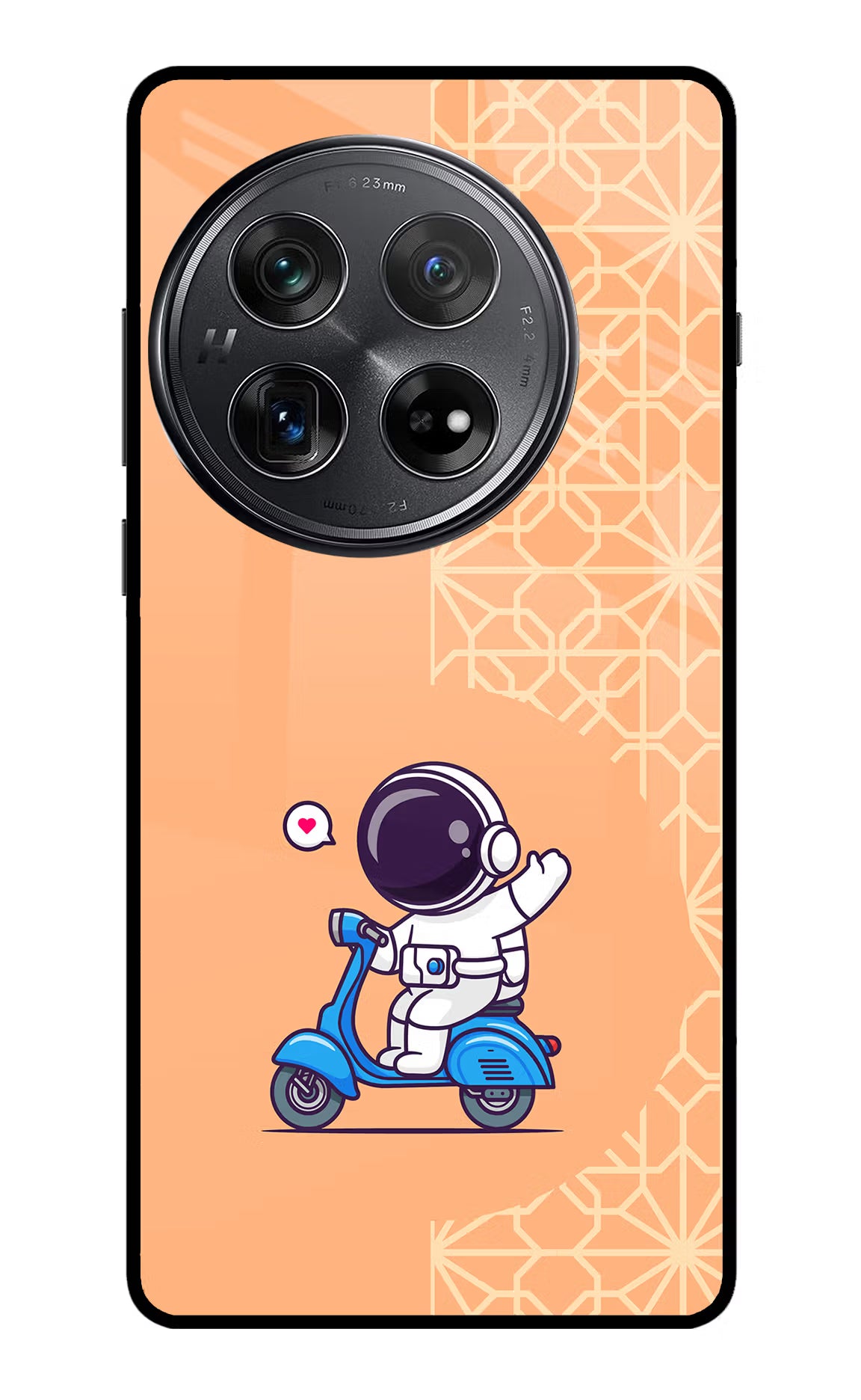 Cute Astronaut Riding Oneplus 12 Glass Case Back Cover by Casekaro