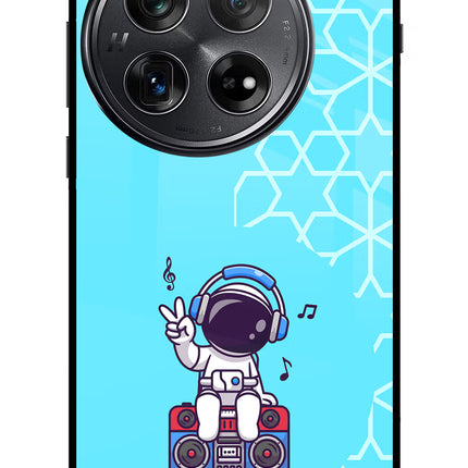 Cute Astronaut Chilling Oneplus 12 Glass Case