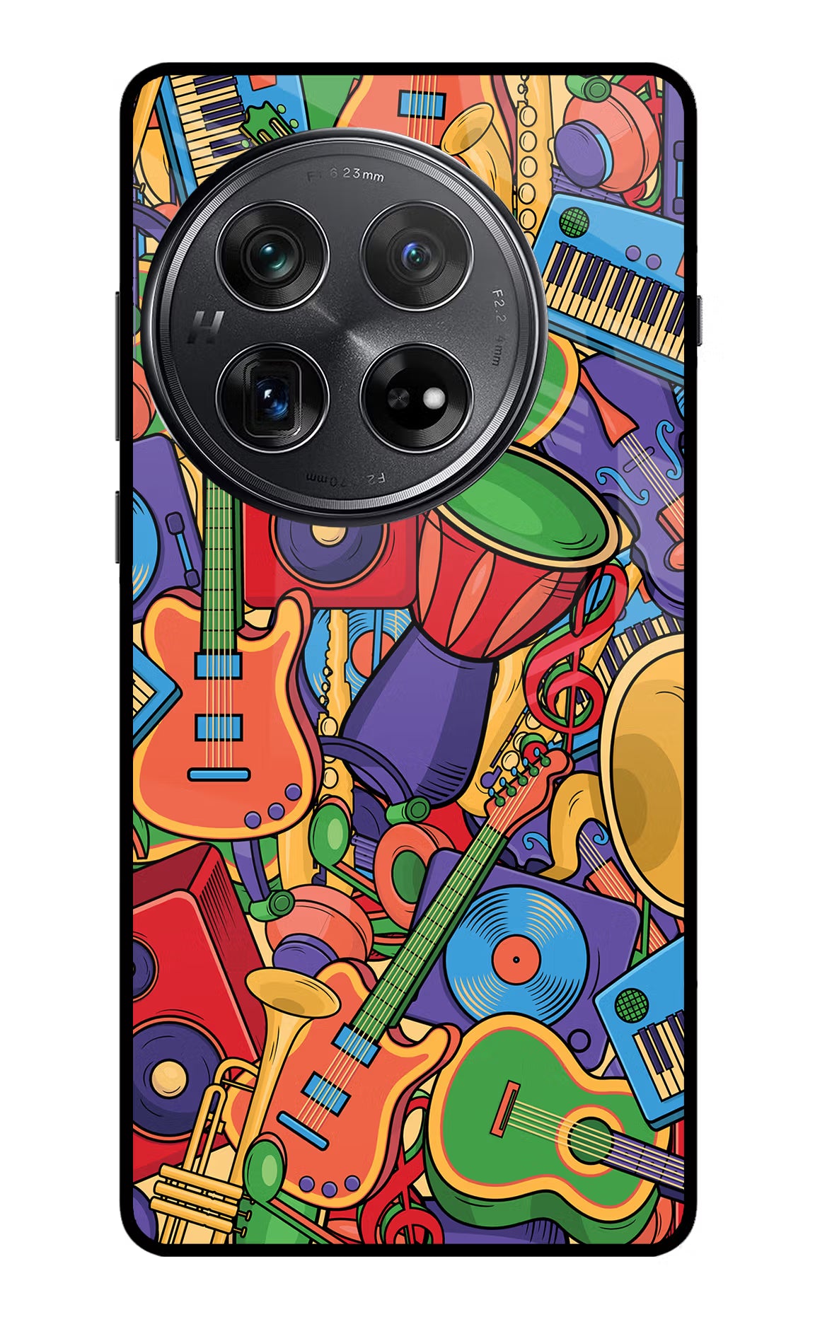 Music Instrument Doodle Oneplus 12 Glass Case Back Cover by Casekaro