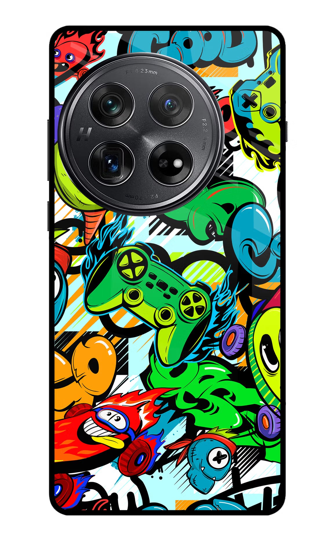 Game Doodle Oneplus 12 Glass Case Back Cover by Casekaro