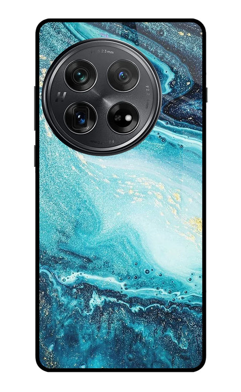 Blue Glitter Marble Oneplus 12 Glass Case