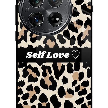 Leopard Print Self Love Oneplus 12 Glass Case