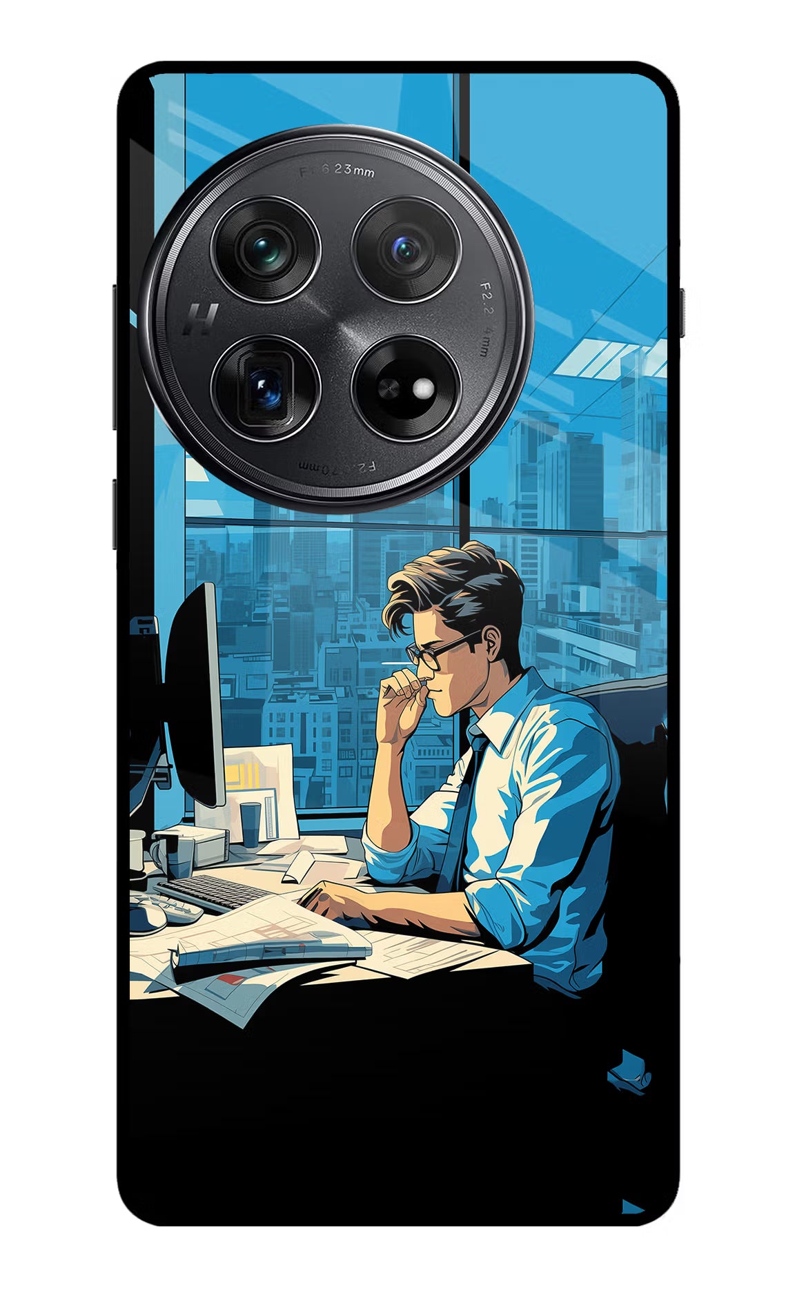 Focused Hustler (AI Generated) Oneplus 12 Glass Case