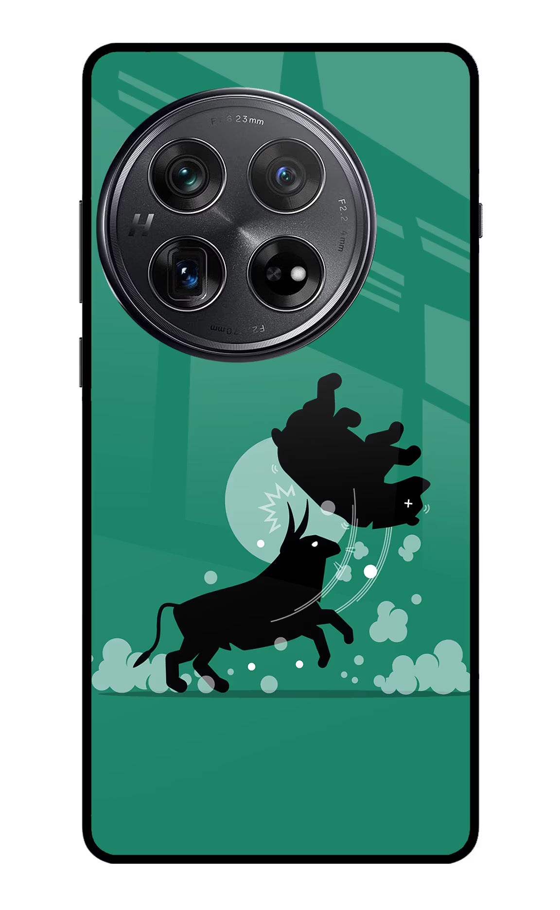 Bull Conqueror Oneplus 12 Glass Case Back Cover by Casekaro