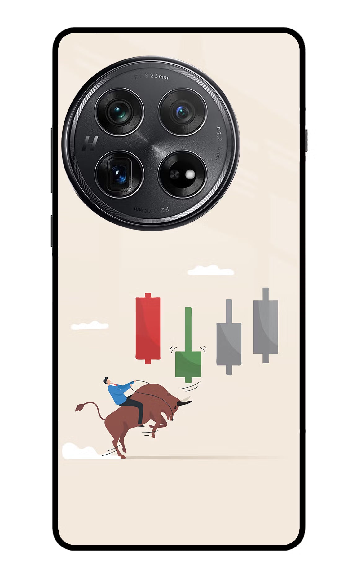 Bull Trading Momentum Oneplus 12 Glass Case Back Cover by Casekaro