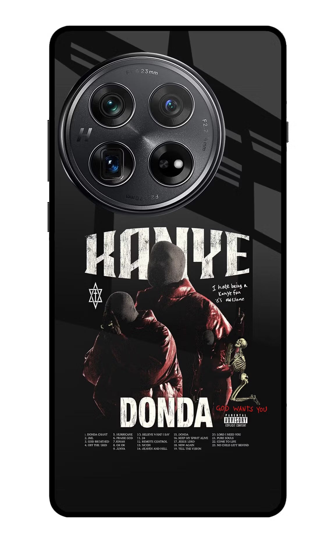Donda Kanye West Oneplus 12 Glass Case Back Cover by Casekaro