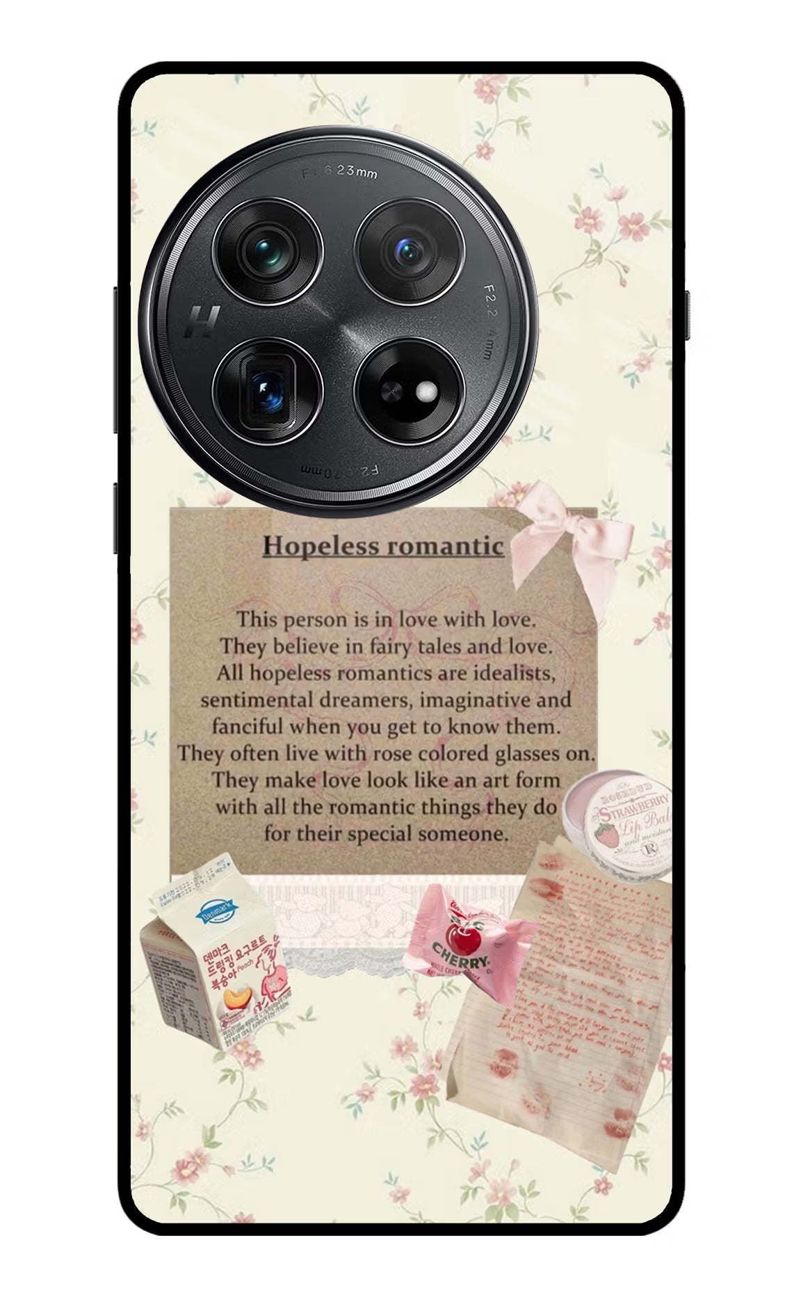 Hopeless Romantic Oneplus 12 Glass Case Back Cover by Casekaro