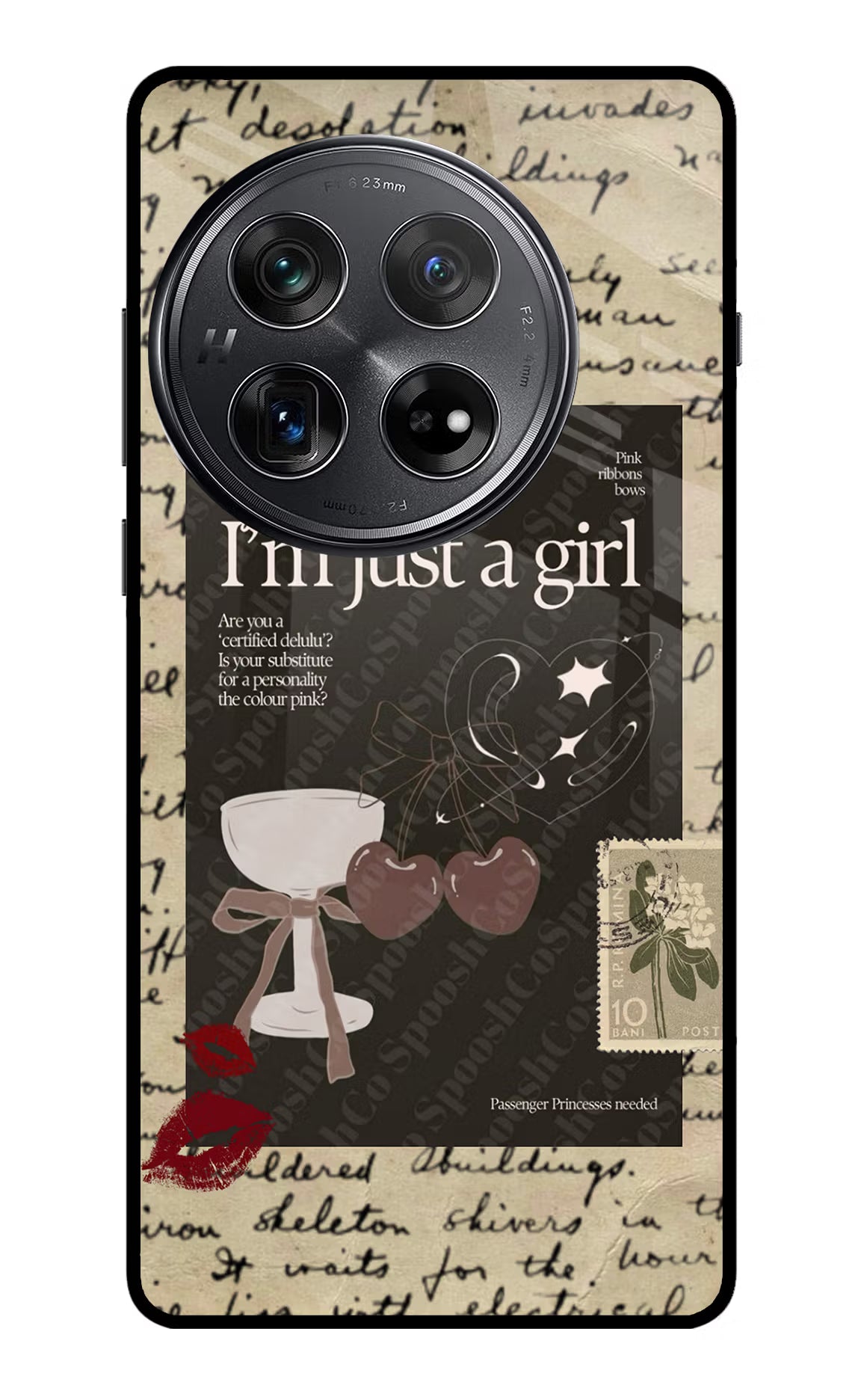 I am just a girl Oneplus 12 Glass Case Back Cover by Casekaro