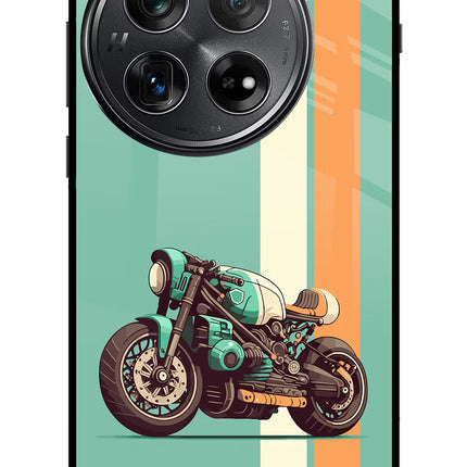 Striped Moto Drift Oneplus 12 Glass Case