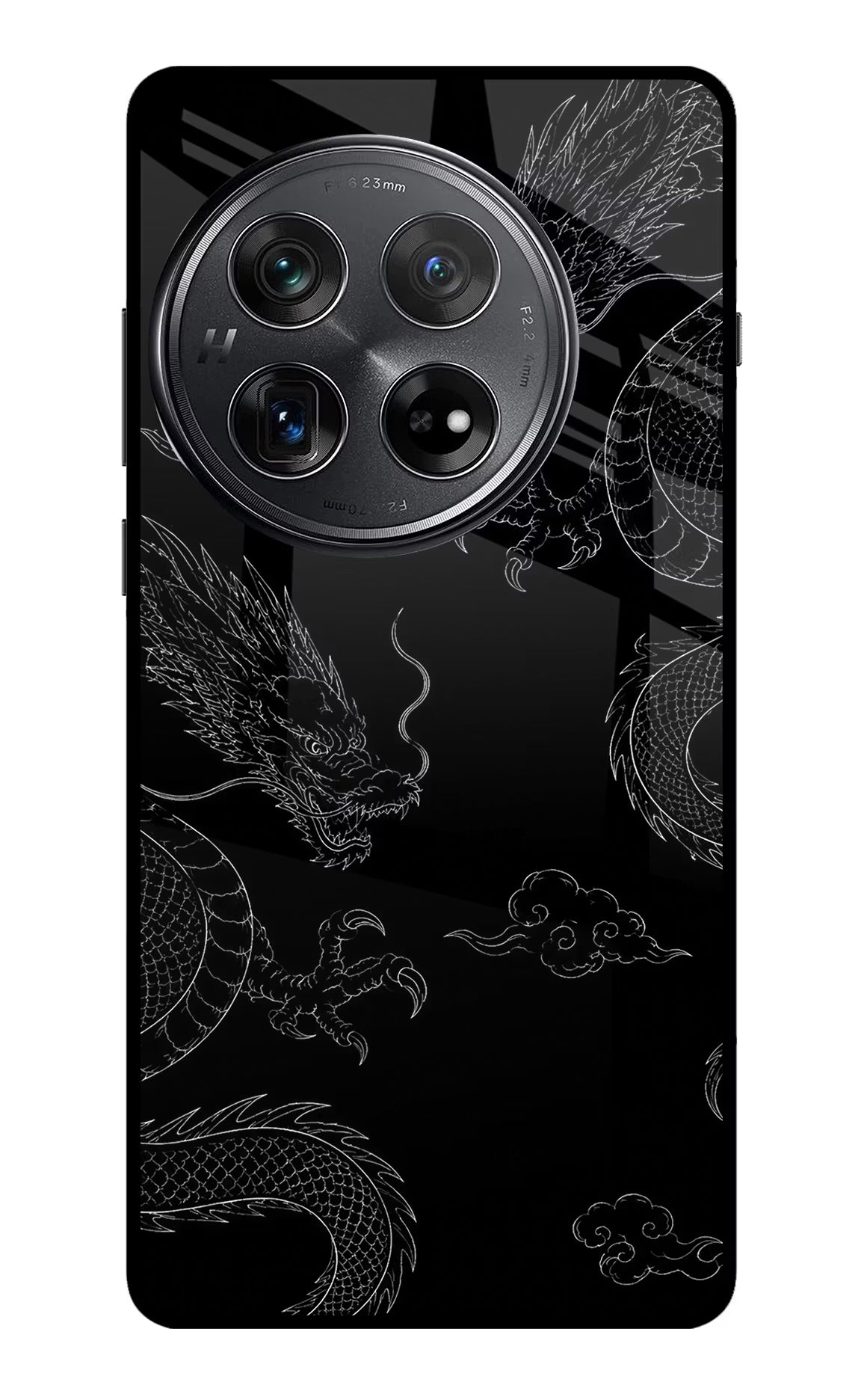 Twin Dragons Oneplus 12 Glass Case Back Cover by Casekaro
