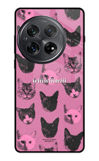 Pink Cats Oneplus 12 Glass Case