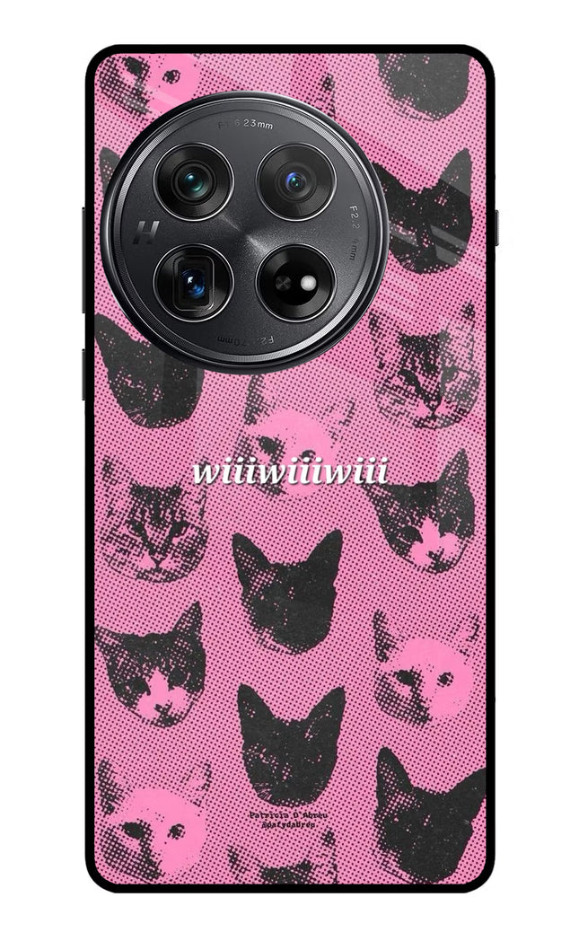 Pink Cats Oneplus 12 Glass Case