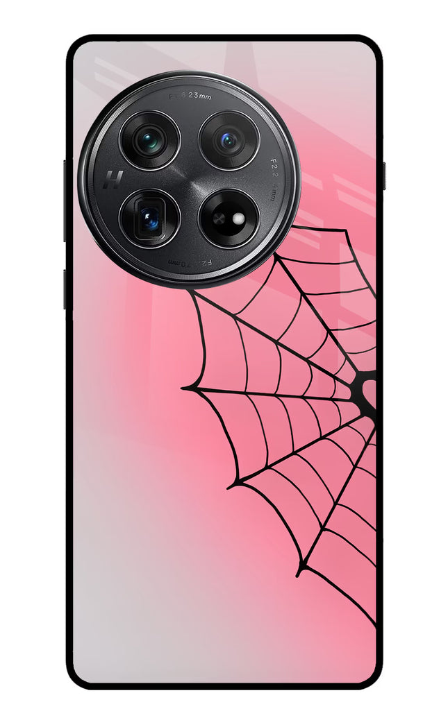 Pink Web Oneplus 12 Glass Case