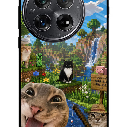 Minecraft Cat Chaos Oneplus 12 Glass Case
