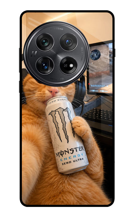 Gamer Cat Energy Oneplus 12 Glass Case
