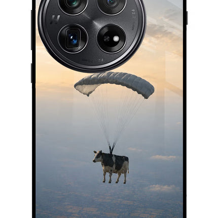 Skydiving Cow Oneplus 12 Glass Case