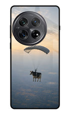 Skydiving Cow Oneplus 12 Glass Case