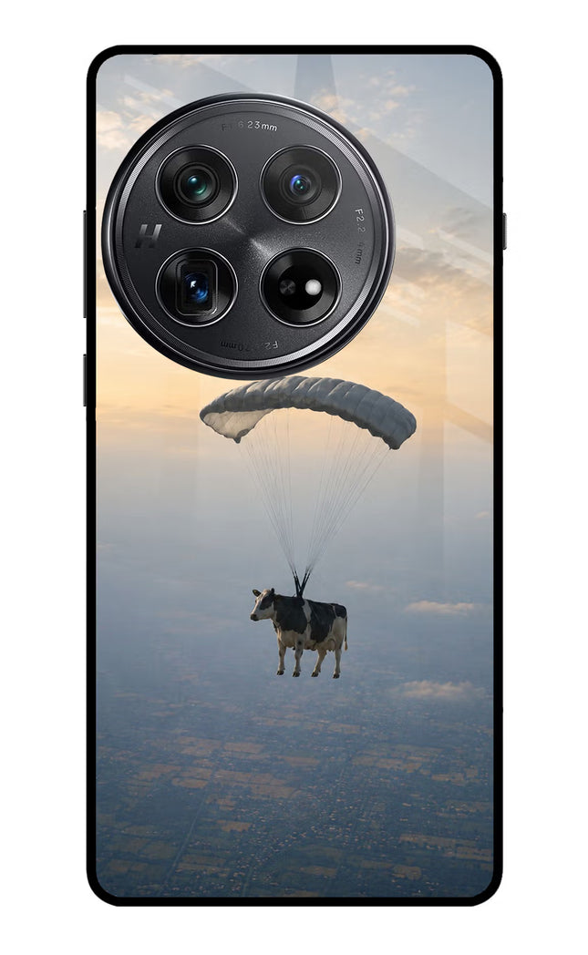 Skydiving Cow Oneplus 12 Glass Case