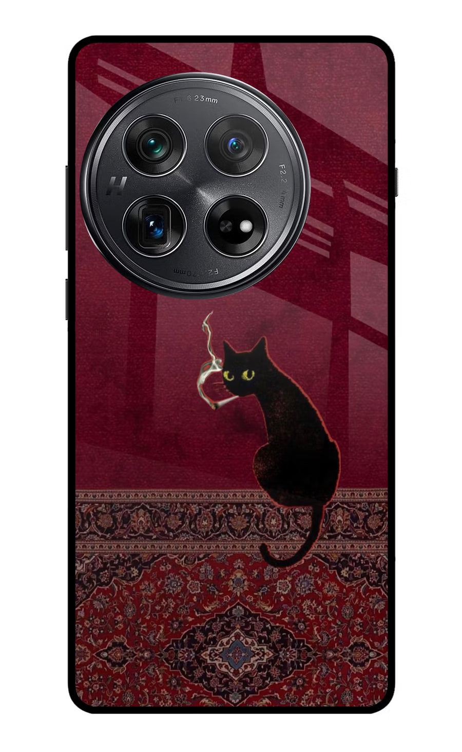 Midnight Cat Oneplus 12 Back Cover, Glass case