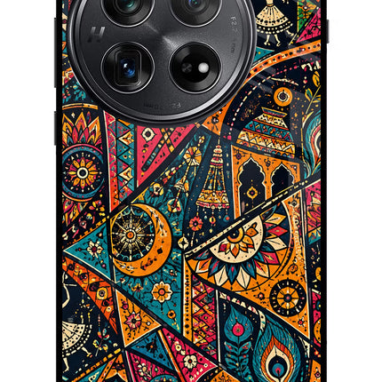 Folk Print Oneplus 12 Glass Case