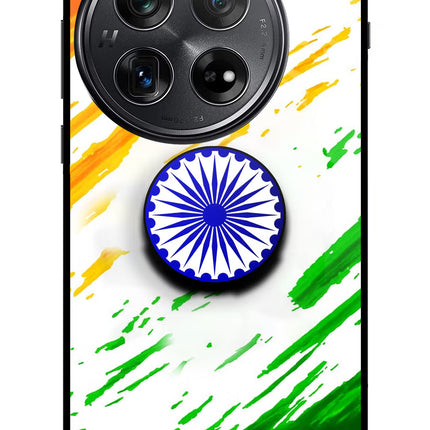 Indian Flag Ashoka Chakra Oneplus 12 Glass Case