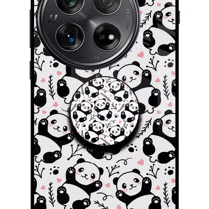 Cute Panda Oneplus 12 Glass Case