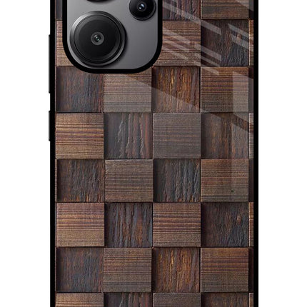 Wooden Cube Design Redmi Note 13 Pro+ 5G Glass Case