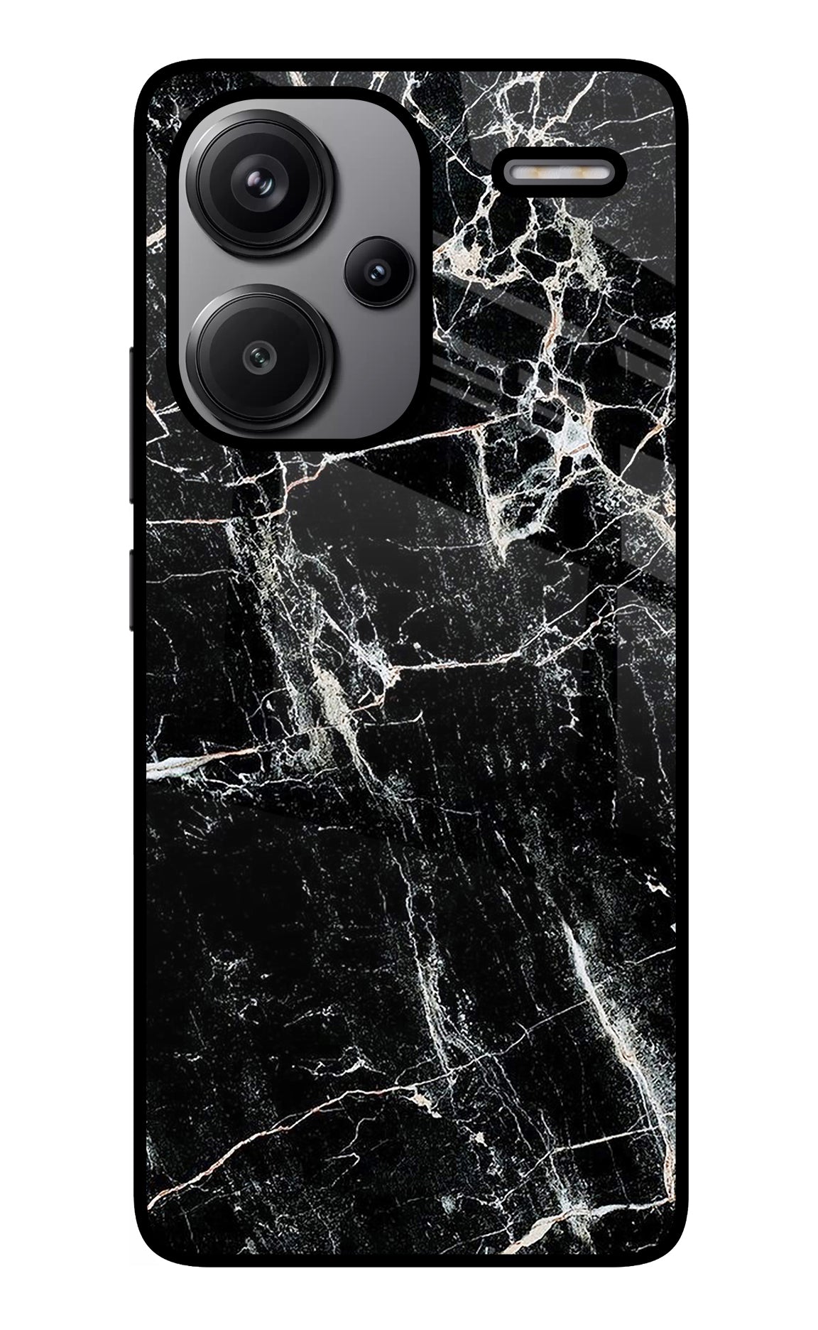 Black Marble Texture Redmi Note 13 Pro+ 5G Glass Case