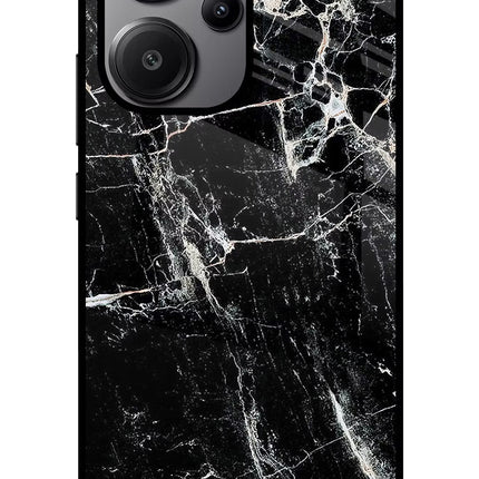 Black Marble Texture Redmi Note 13 Pro+ 5G Glass Case