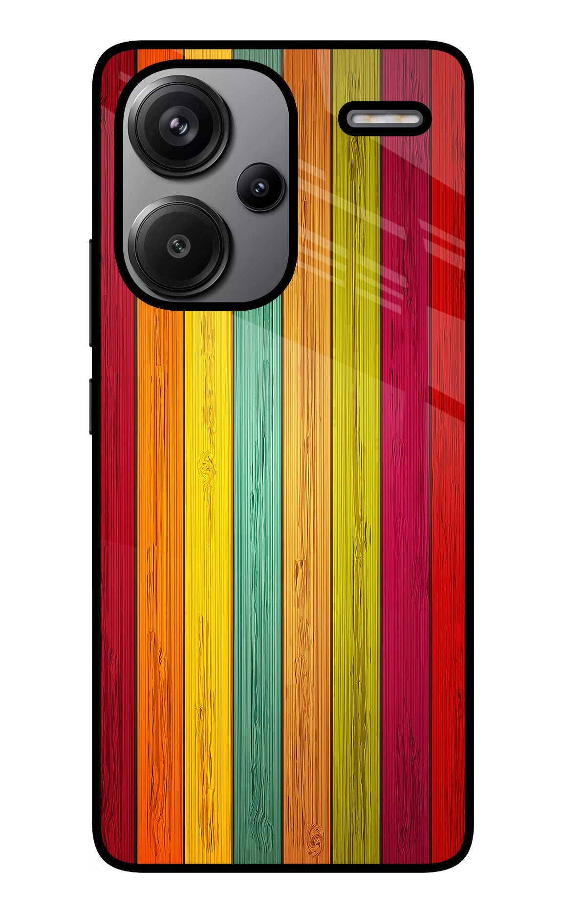 Multicolor Wooden Redmi Note 13 Pro+ 5G Glass Case