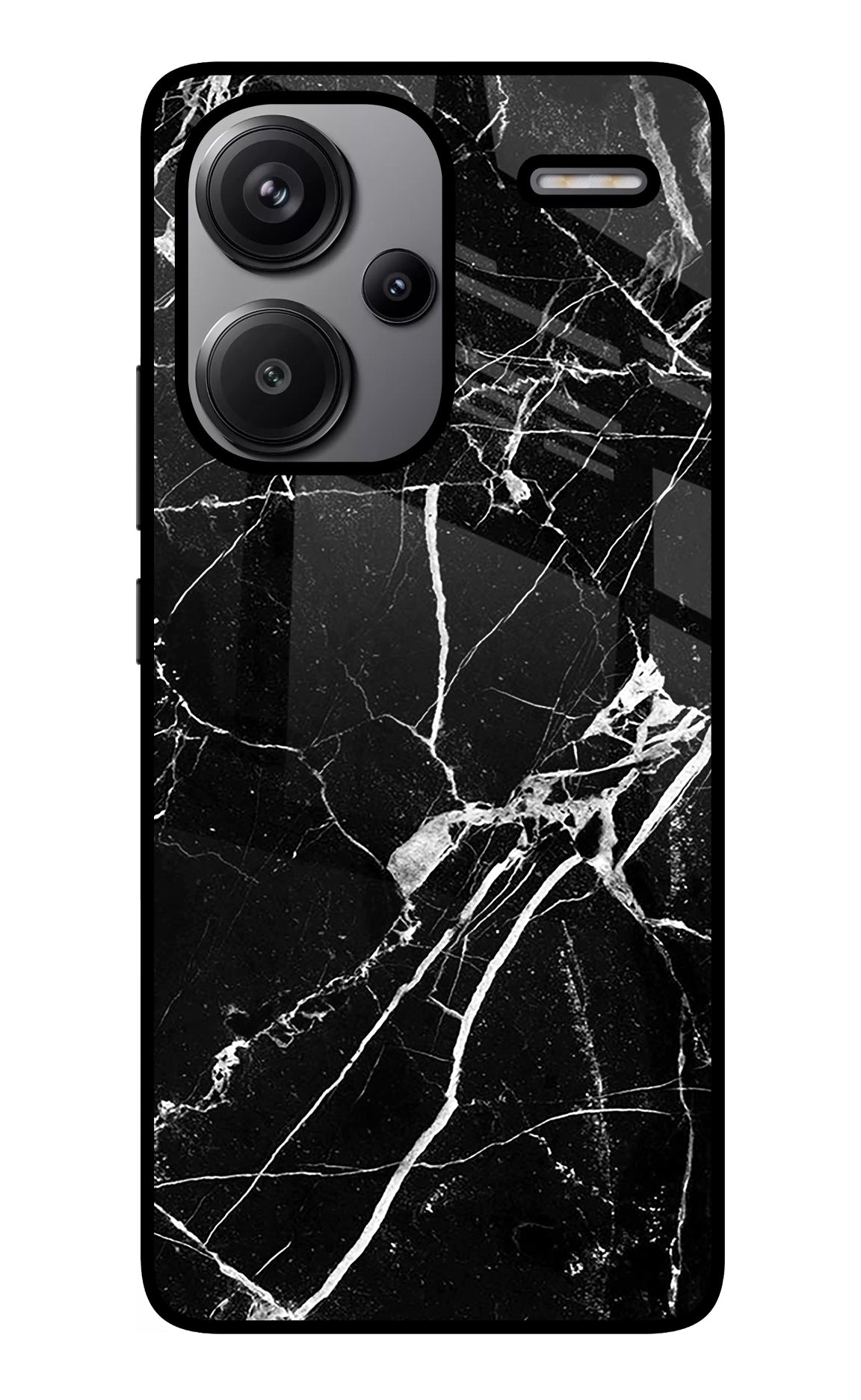 Black Marble Pattern Redmi Note 13 Pro+ 5G Glass Case